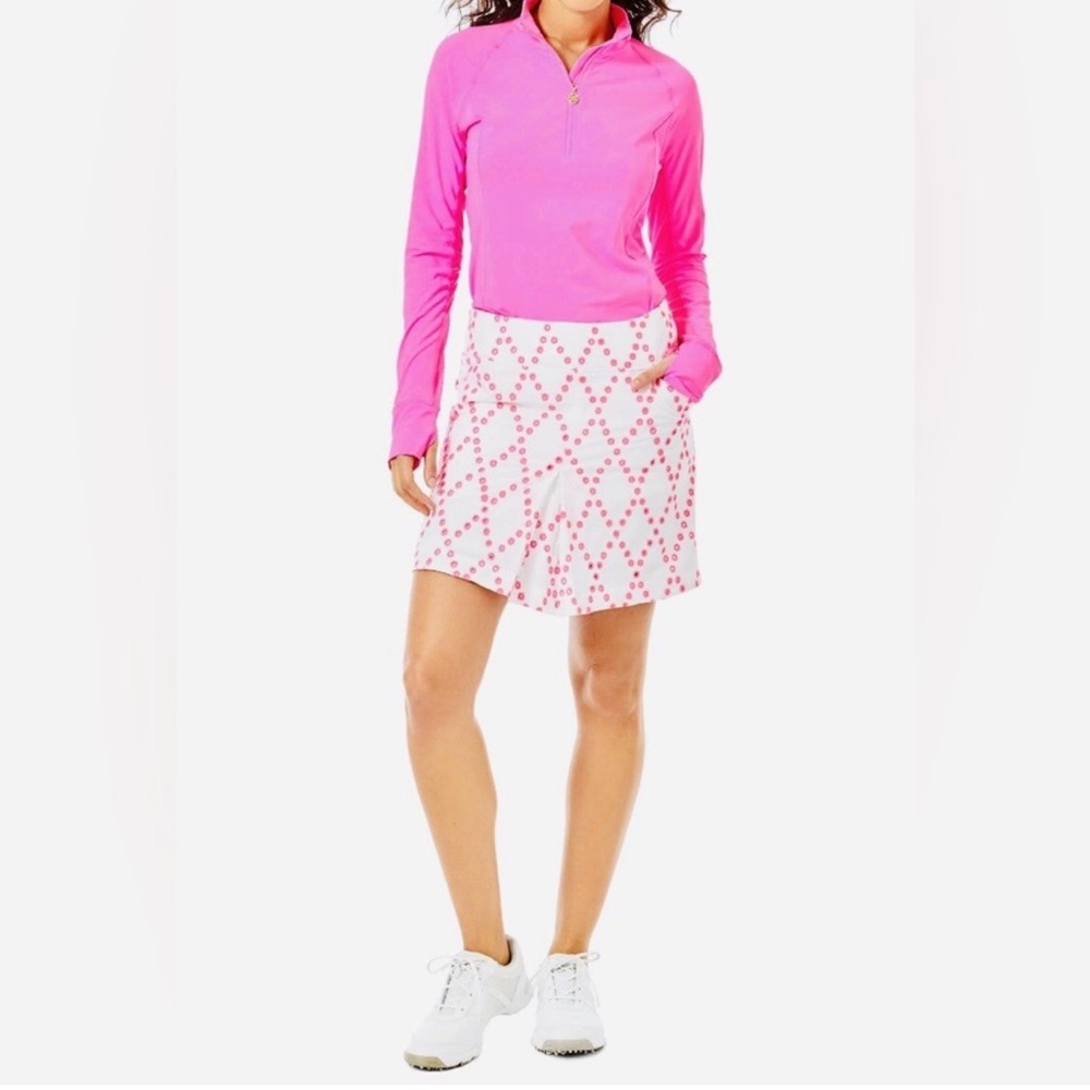 Lilly Pulitzer Monica Skirt in Prosecco Pink Oversized Diamond Eyelet Size 6